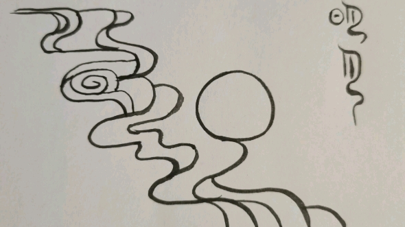 【老墨韩】白描插画《明月》/绘制过程