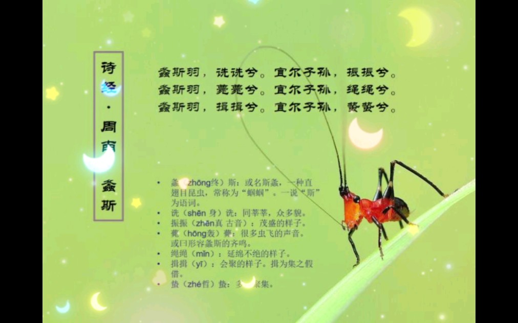 [图]诗经005•国风•周南•螽斯：祝福他人多子多孙，来自诗经的原始情感表达