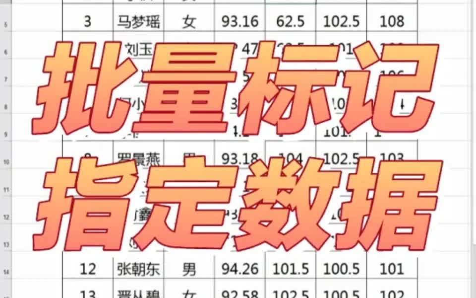 Excel表格中,如何批量快速标记出指定数据哔哩哔哩bilibili