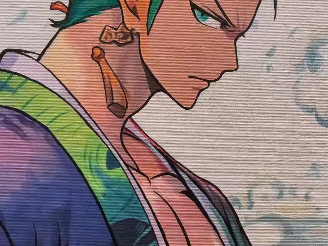 【丙烯画 索隆】家人们,这个是真的帅!可反复欣赏观看