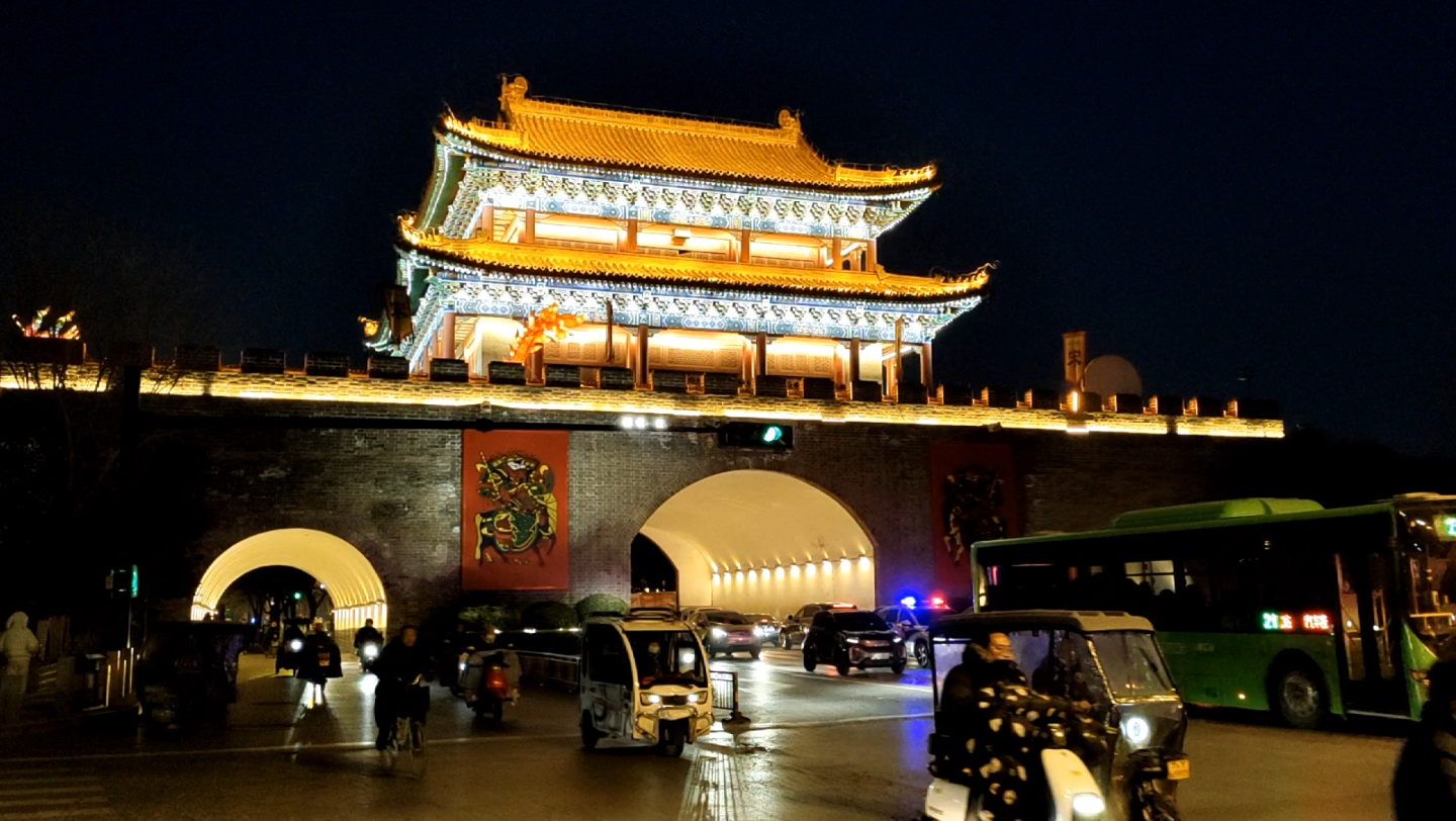 开封古城墙 寒冬飙车40min 看夜景爽了