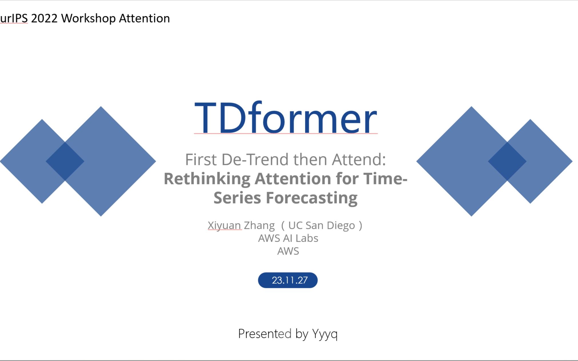 论文研读之时间序列预测:趋势分解模型TDformer哔哩哔哩bilibili