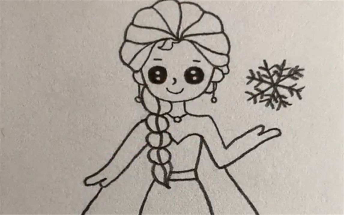 冰公主的简单画法图片