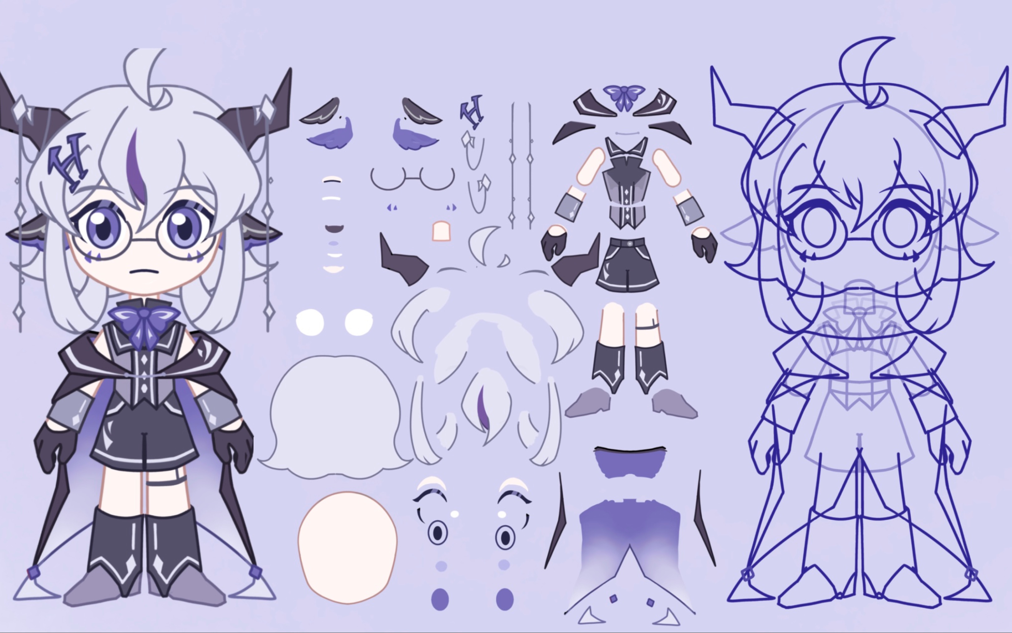 我把自己拆成了78个图层(live2d q版立绘 拆分)