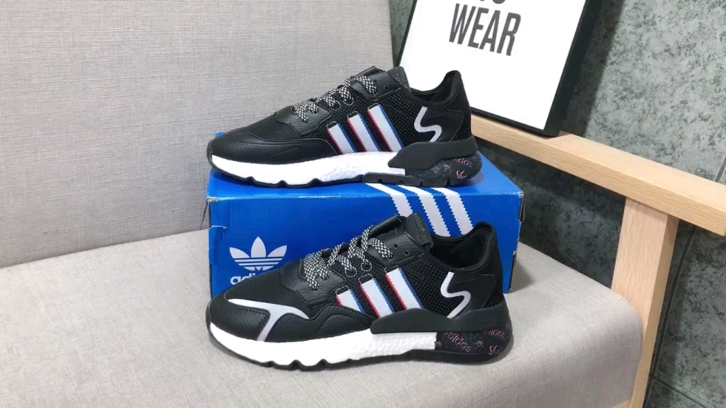 阿迪达斯adidas nite jogger 三叶草 夜行者 复古跑鞋