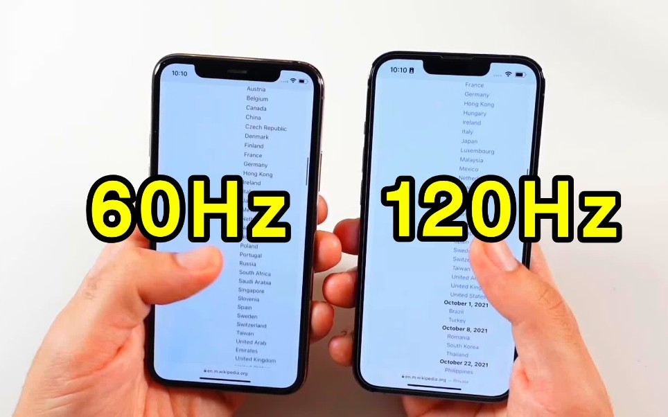 苹果60hz对比120hz?这么明显的差别你感受到了吗_哔哩哔哩_bilibili