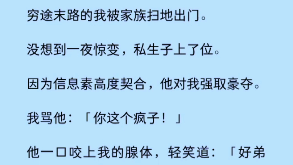 【双男主】私生子上位,因为信息素高度契合,他对我强取豪夺.我骂他:「你这个疯子!」他一口咬上我的腺体,轻笑道:「和我一起下地狱吧.」哔哩...