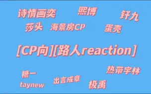 Download Video: 【CP向】【路人reaction】莎头/极禹/诗情画奕/熙博/钎九/海景房cp/蛋壳/糖一/热带宇林/出言成章/taynew