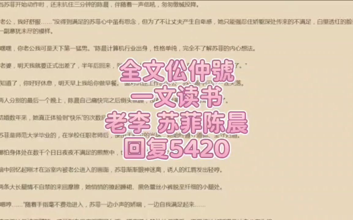 完結文《老李 蘇菲陳晨》又《老李 蘇菲陳晨》