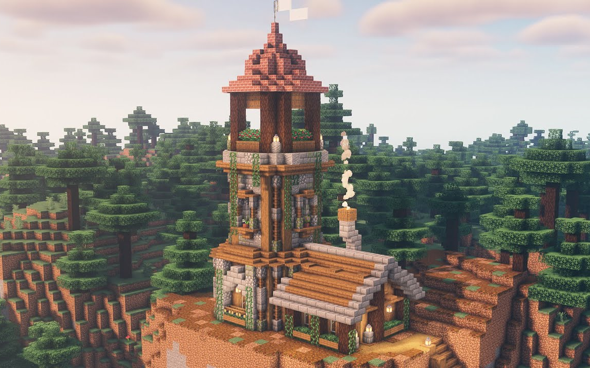 【minecraft建筑教程】如何建造一座中世纪塔楼