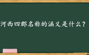 河西四郡名称的涵义是什么?哔哩哔哩bilibili