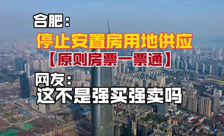 合肥:停止安置房用地供应,原则上“房票一票通”哔哩哔哩bilibili