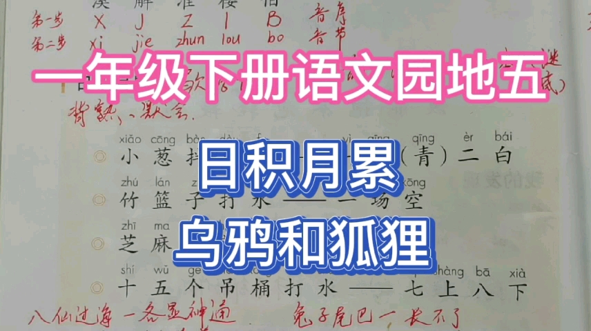 一年级下册语文园地五日积月累乌鸦和狐狸