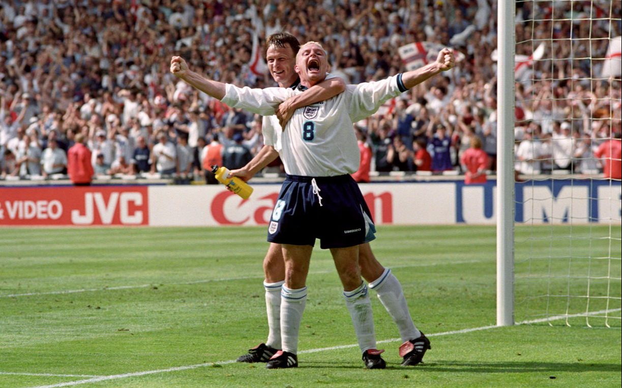 加斯科因挑球过人凌空抽射 1996年欧洲杯英格兰2:0苏格兰_哔哩哔哩