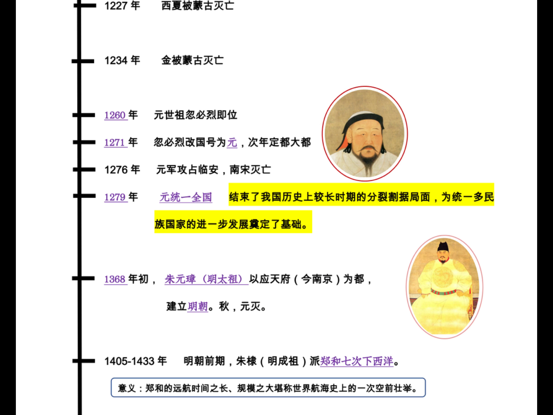 七年级下册【历史】-中国古代史时间轴73
