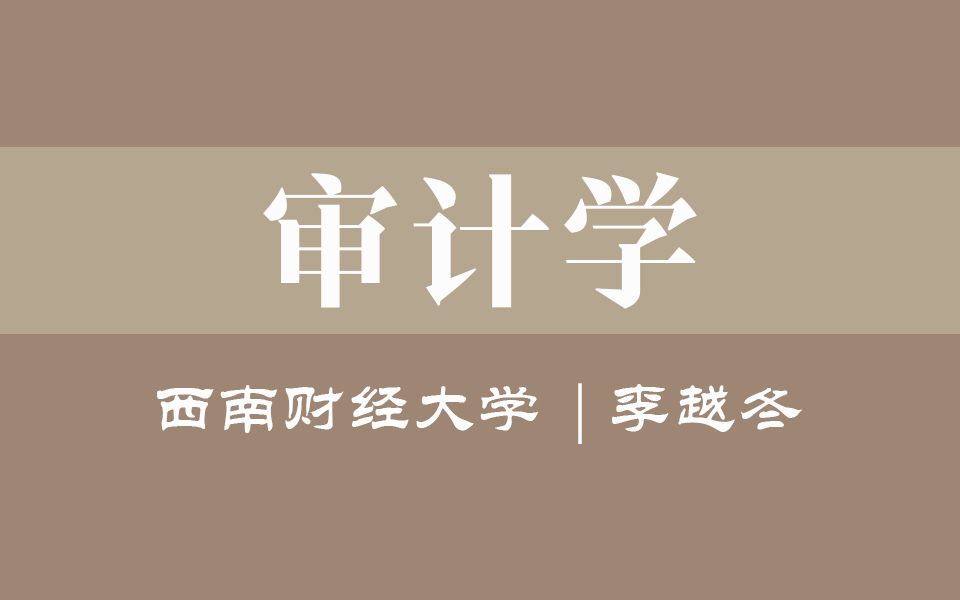 【西南财经大学】审计学(全33讲)李越冬哔哩哔哩bilibili