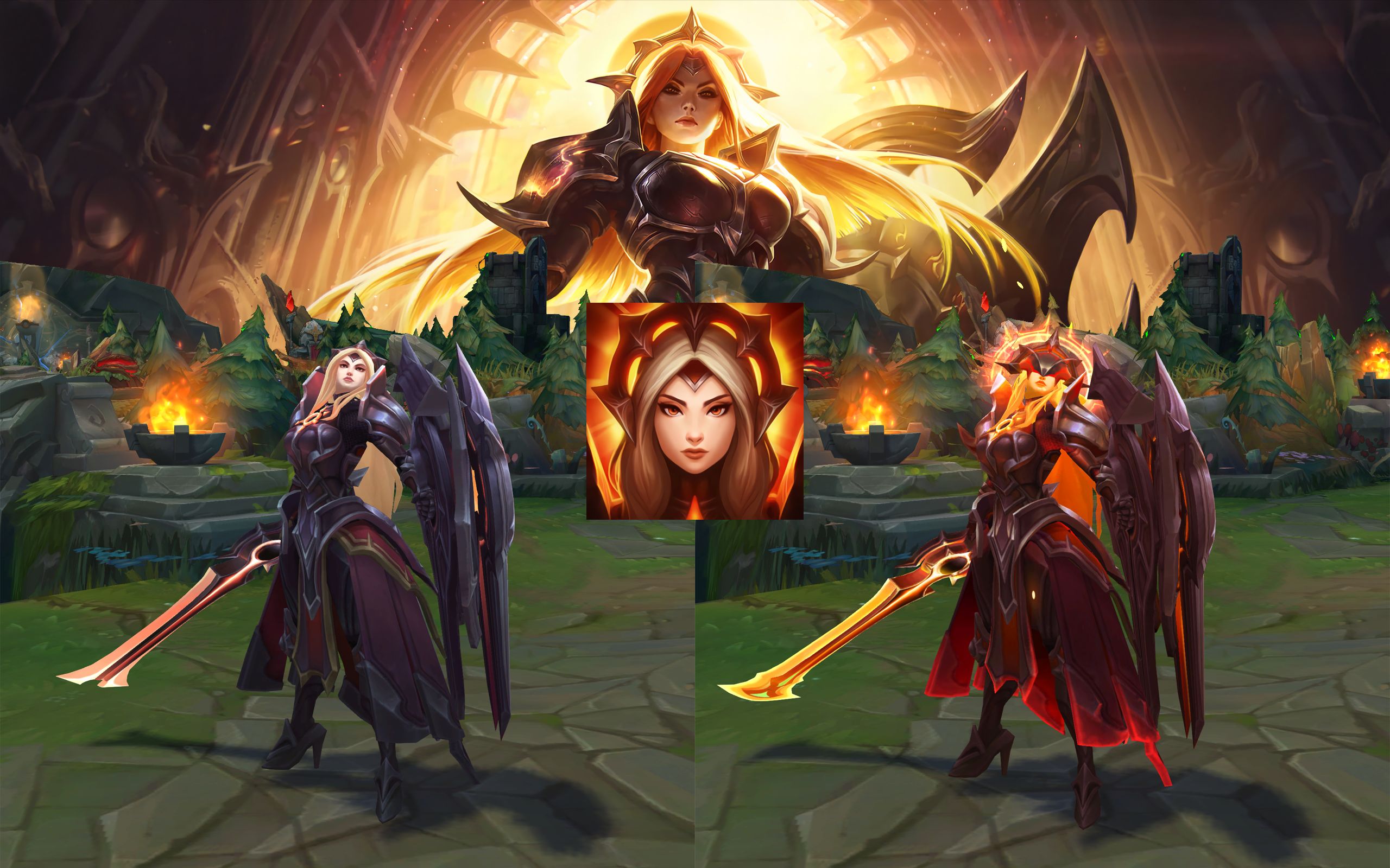 【英雄联盟】日蚀骑士 蕾欧娜 t2双生皮肤 特效&3d 详细展示