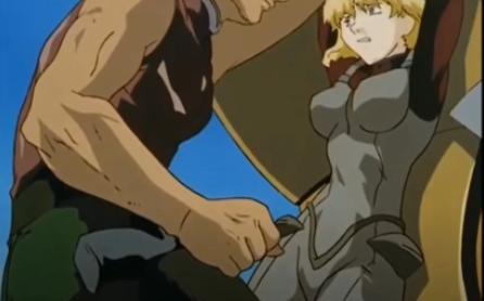 动漫金发妹子被打中腹部