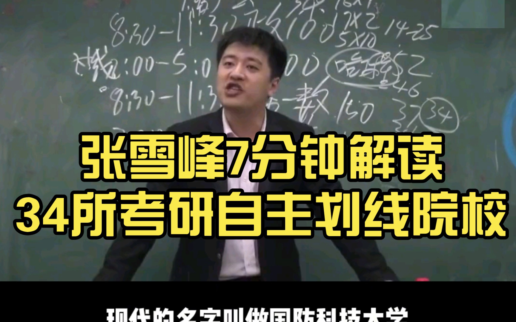 考不考研的都来看!张雪峰7分钟解读34所考研自主划线院校 .哔哩哔哩bilibili