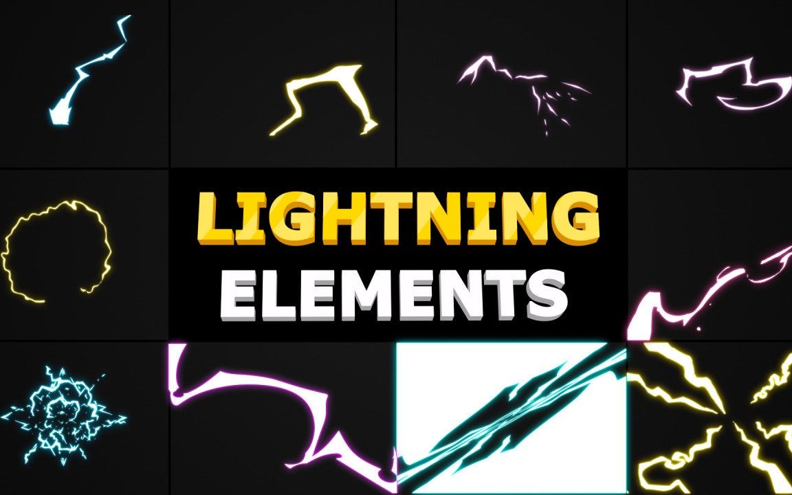 ae模板 | 独特集合高压闪电元素主题发光闪电包展示