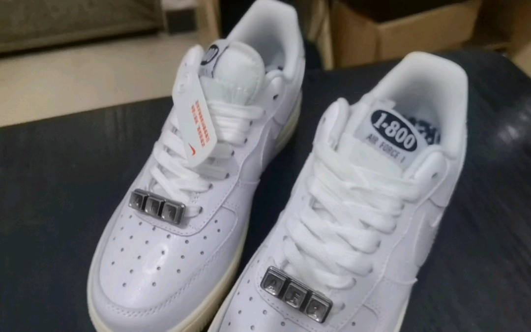 开箱莆田nike air force 1 af1 白灰 3m反光低帮休闲板鞋