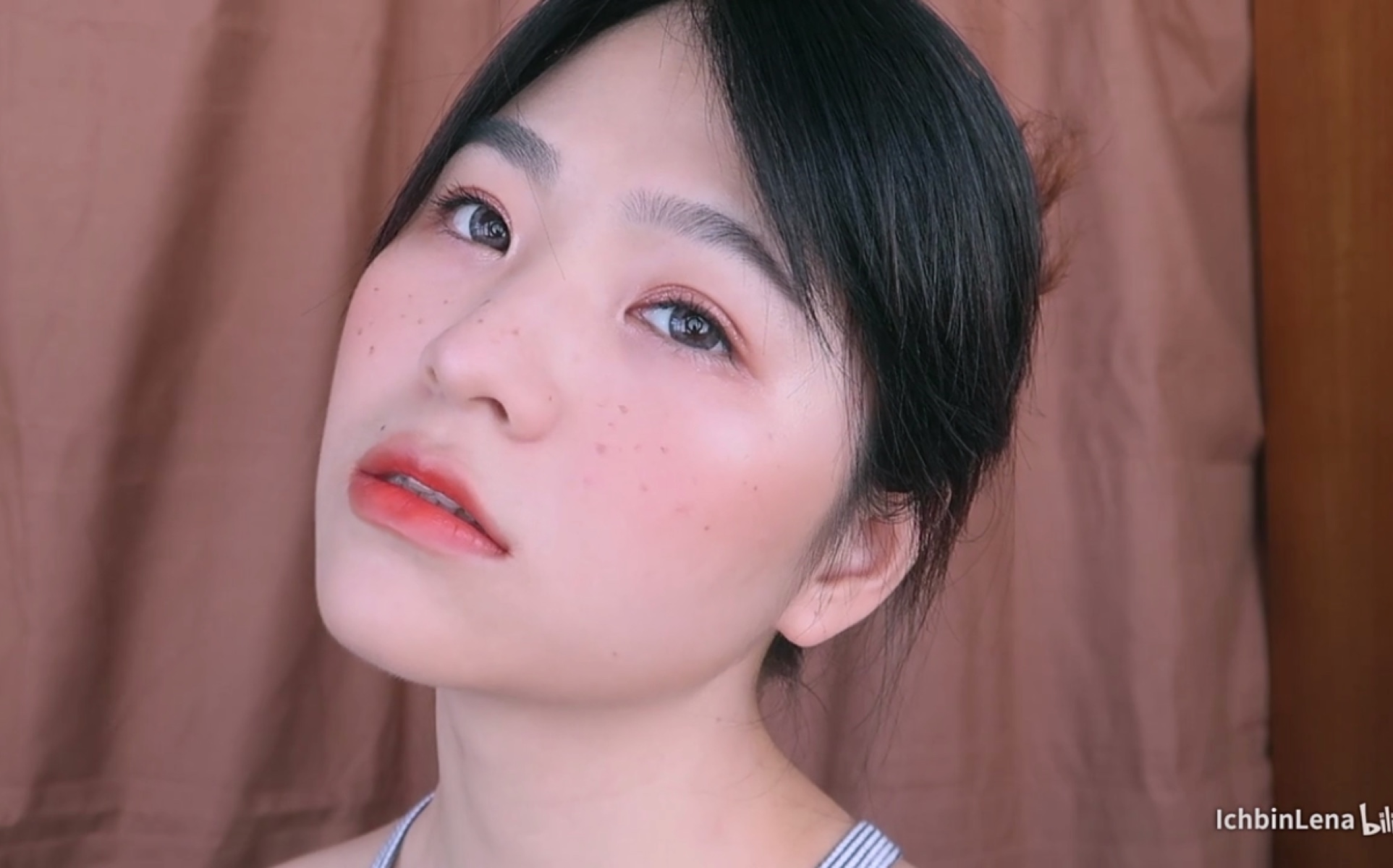 ichbinlena油画少女雀斑妆圆方脸也可以复古可爱新手友好