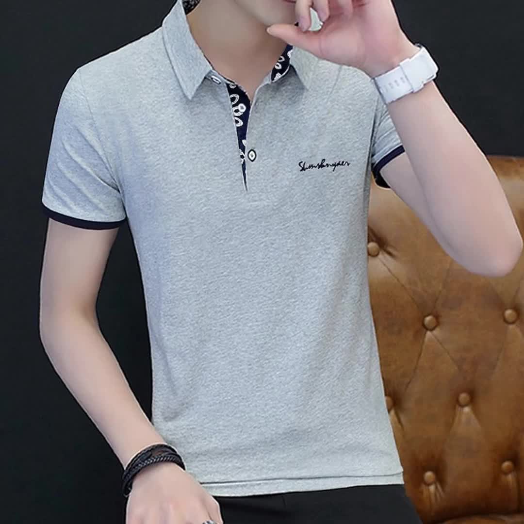 【20元券】夏季男士短袖t恤男装翻领半袖t恤男polo衫男式体恤衫9926