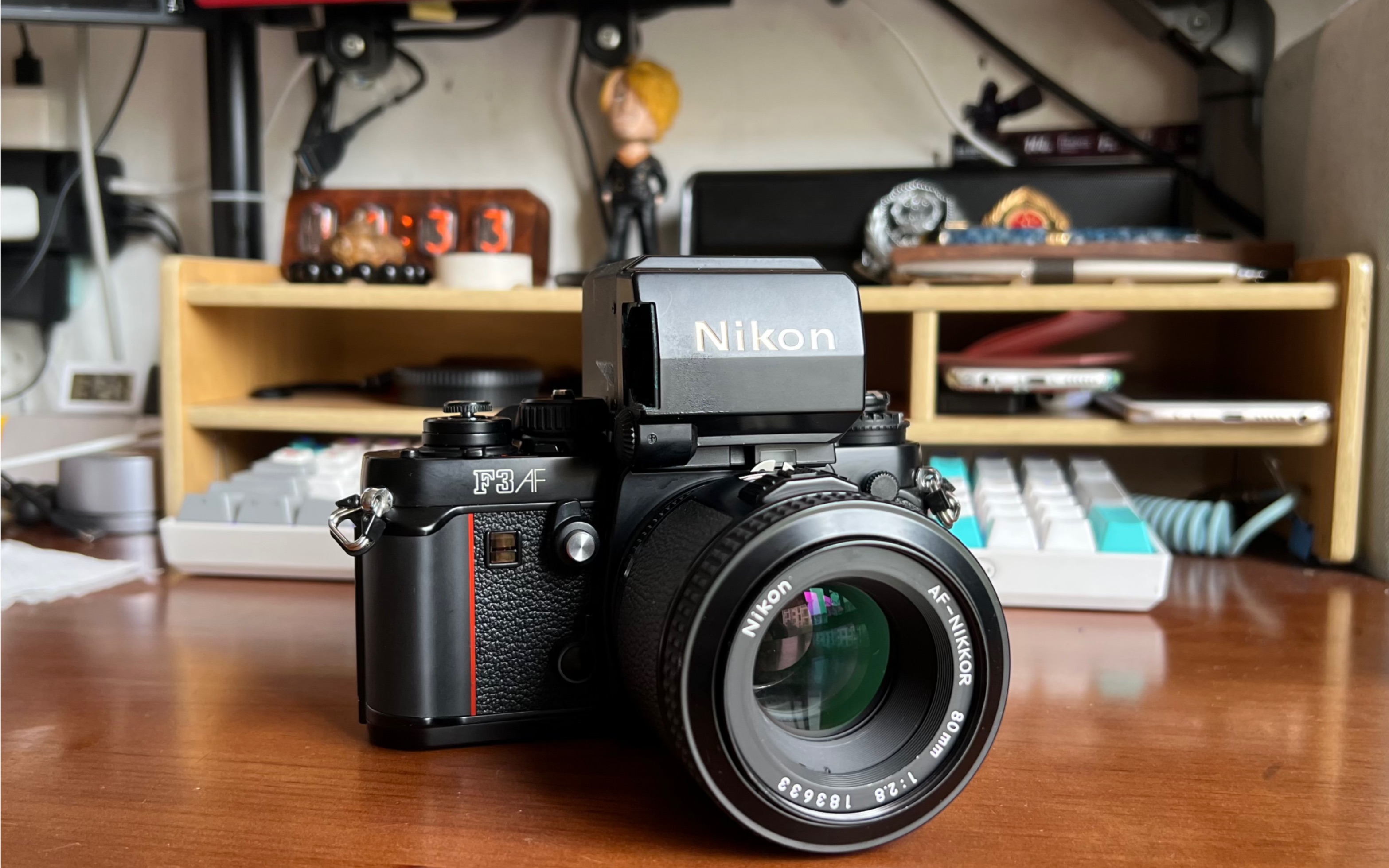 开箱一台海淘的,尼康f3af套机.