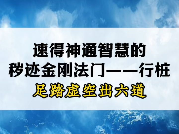 速得神通智慧的秽迹金刚法门【行桩足踏虚空出六道】哔哩哔哩bilibili