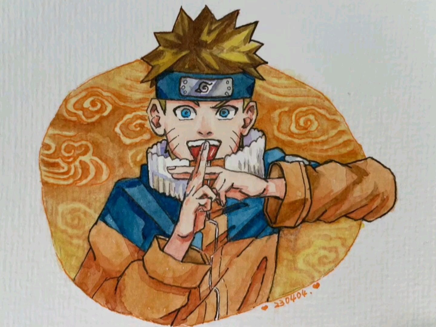 水彩手绘007-漩涡鸣人