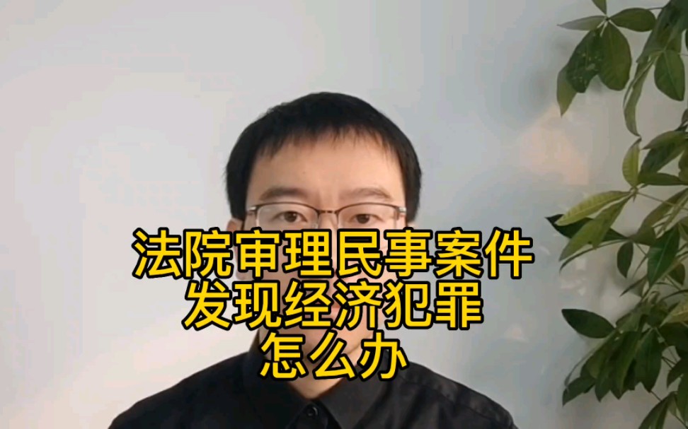 法院审理的民事案件,发现经济犯罪怎么办?哔哩哔哩bilibili