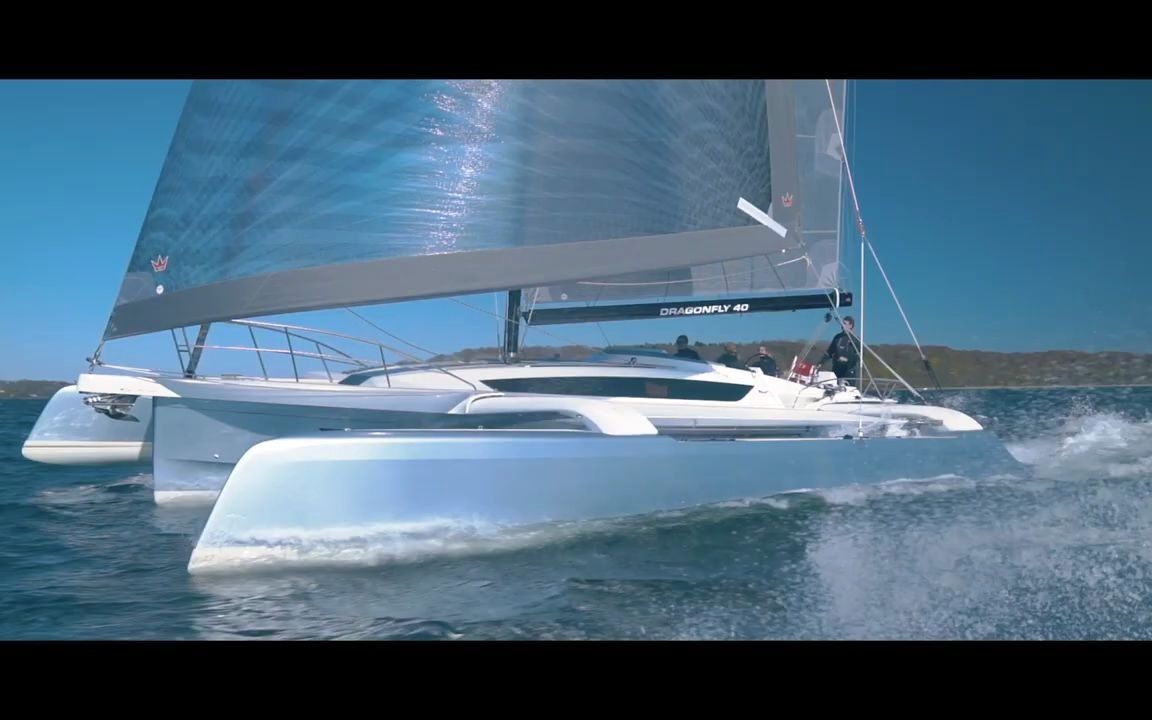帆船介绍dragonfly40三体帆船体验水面飞行