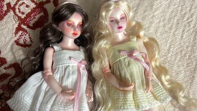 * vintage doll ୨୧ * 陶器製 愛らしい 女の子の フィギュア 美國古董陶瓷娃娃小頭裝飾品復古玩具公仔[TOY-0069] 二手家飾