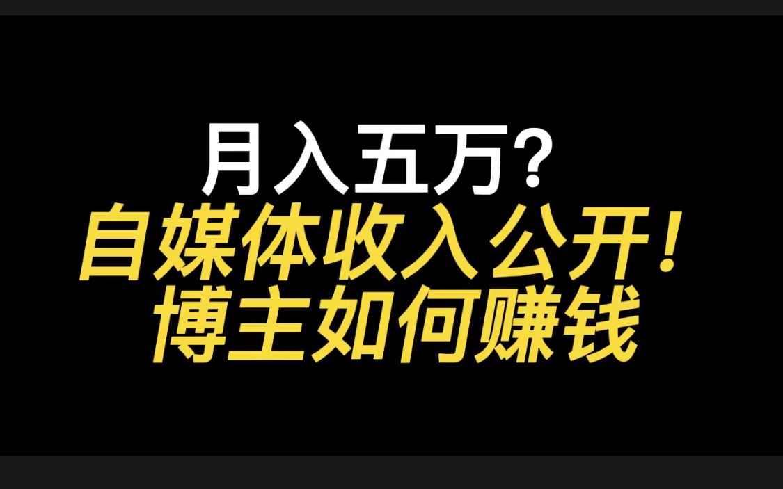 月入五万?自媒体收入公开!博主如何赚钱 | 作为副业值得吗?哔哩哔哩bilibili