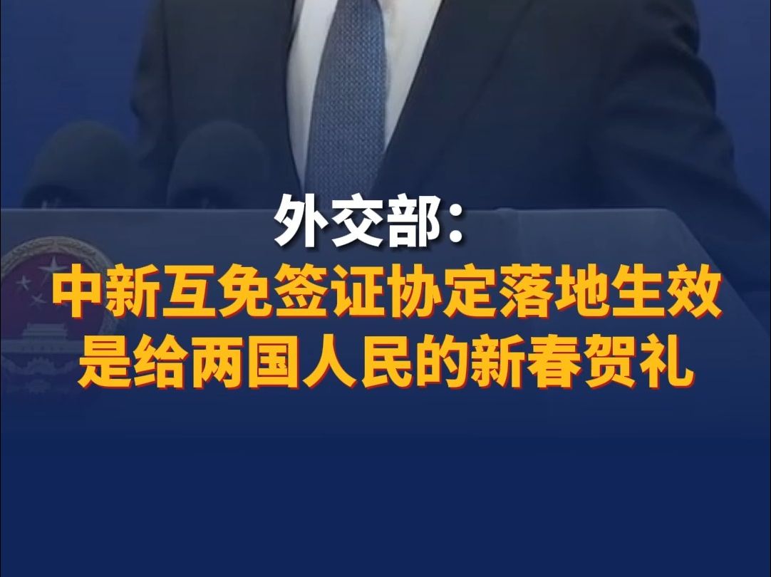 外交部:中新互免签证协定落地生效是给两国人民的新春贺礼哔哩哔哩bilibili