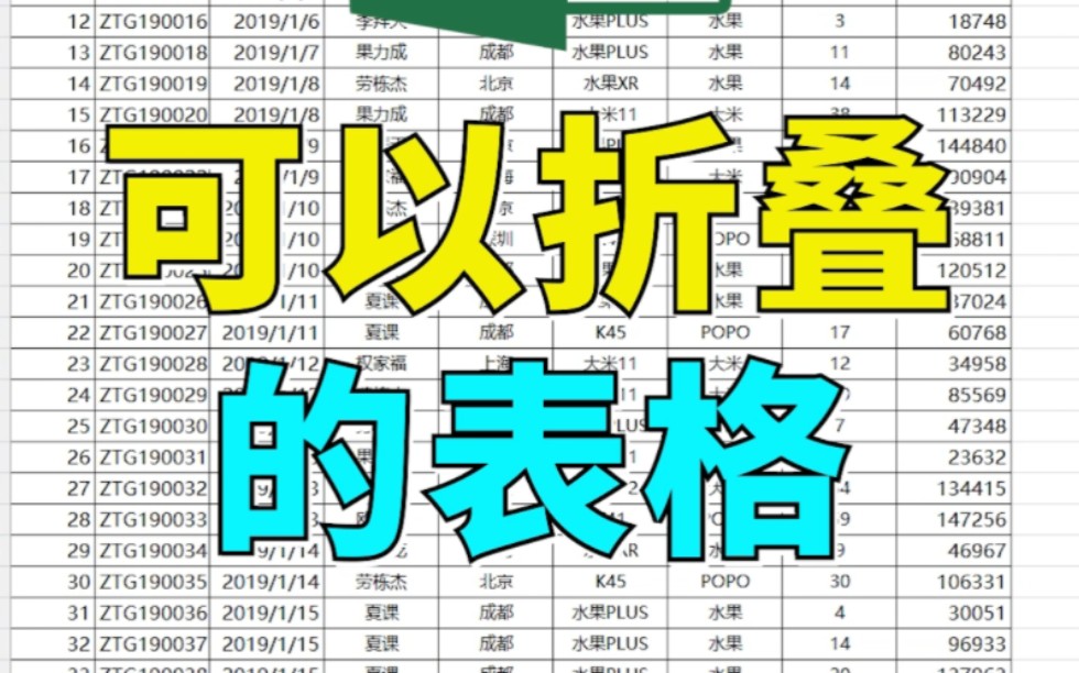 【Excel】折叠表格怎么做 118哔哩哔哩bilibili