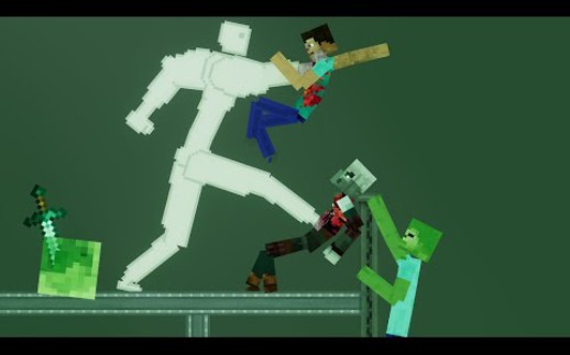 [图]人类游乐场 我的世界生物对战Buff人类 Minecraft Creatures Fight Against Buff Human