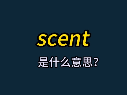 单词速记:scent哔哩哔哩bilibili