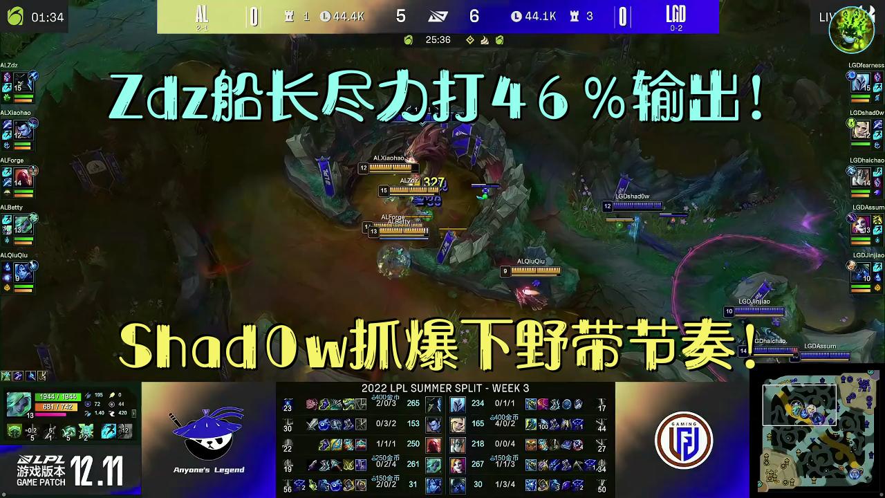 ALvsLGD速看G1:Zdz船长尽力打46%输出!Shad0w抓爆下野带节奏!哔哩哔哩bilibili教学