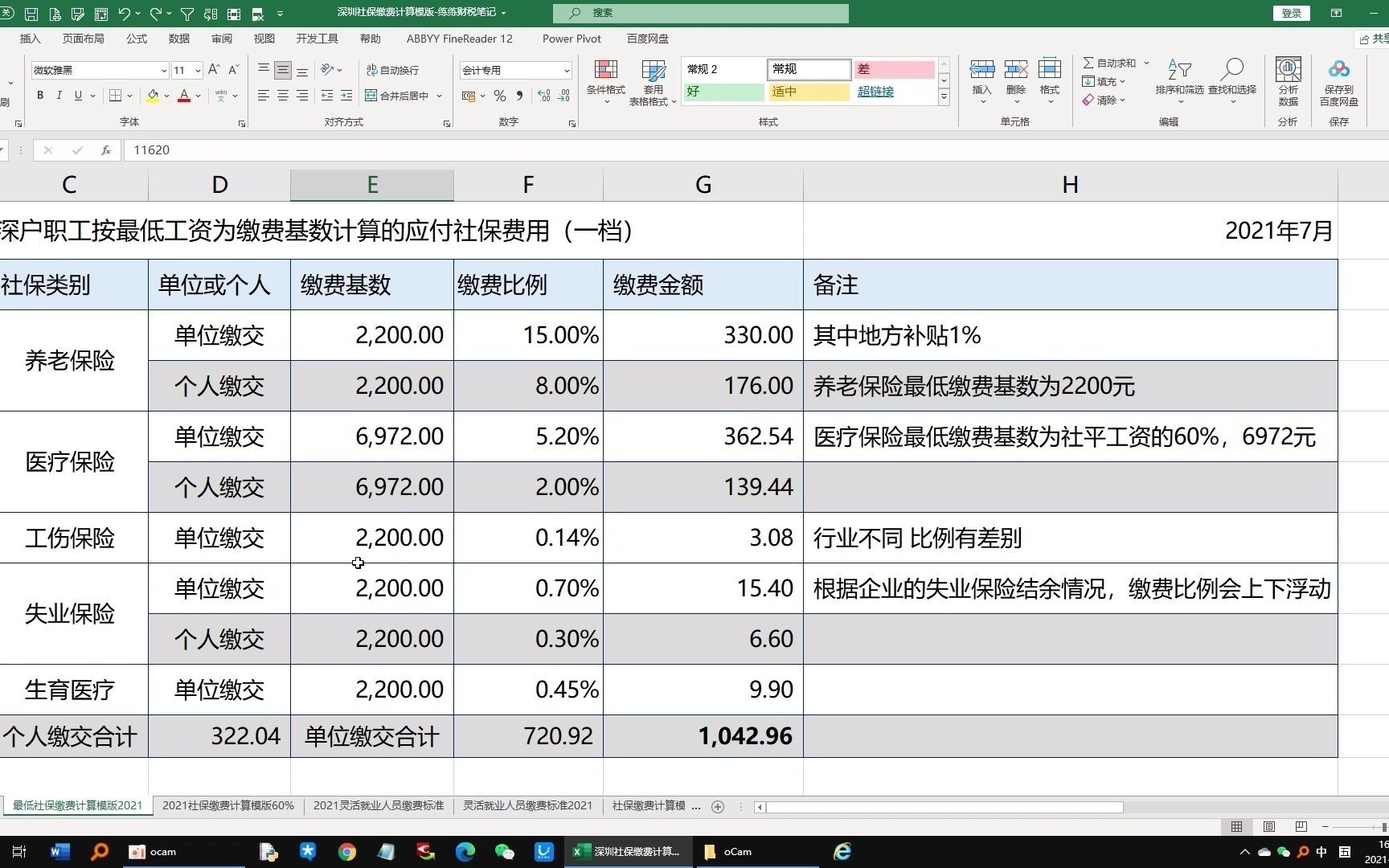 2021年深圳最新社保缴费基数哔哩哔哩bilibili