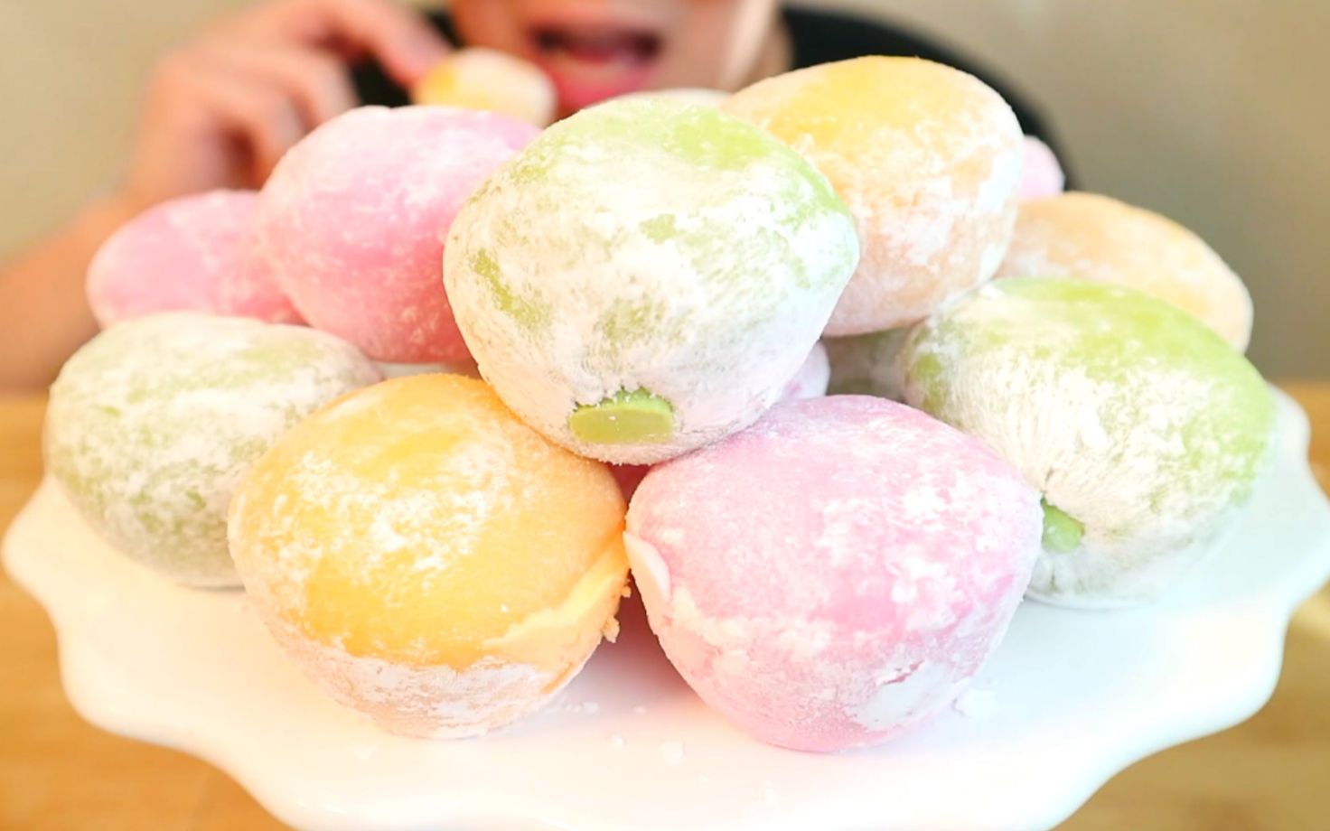 ☆ rsunsaeng ☆ 冰淇淋麻薯团(草莓,绿茶,芒果口味) asmr食音咀嚼音(