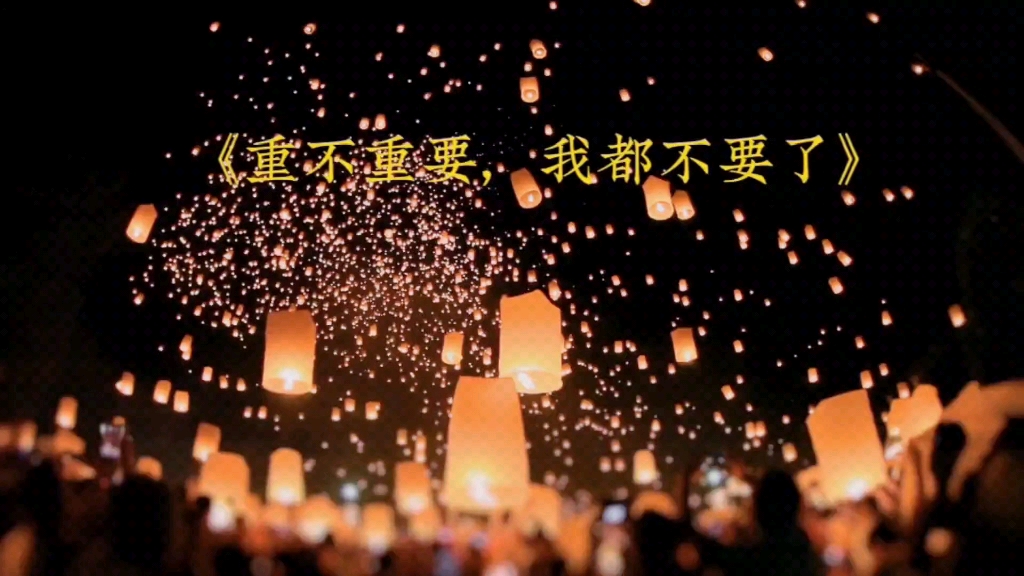 重不重要我都不要了