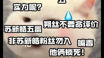 朔丝谈谈苏新皓五番 非苏新皓粉丝勿入 入了后果自负