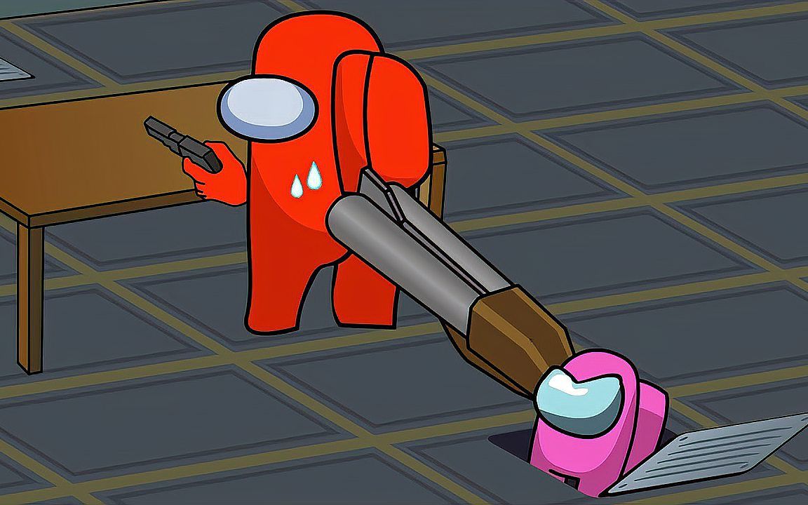 amongus我们之中游戏动画小红你害怕吗
