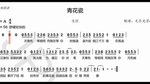 青花瓷 钢琴谱 C调简易版 哔哩哔哩 つロ干杯 Bilibili