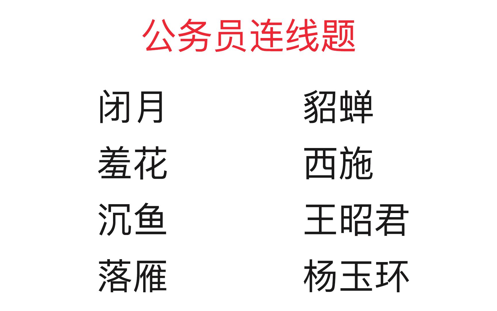 公务员常识题:“沉鱼落雁,闭月羞花”分别指的是谁?哔哩哔哩bilibili