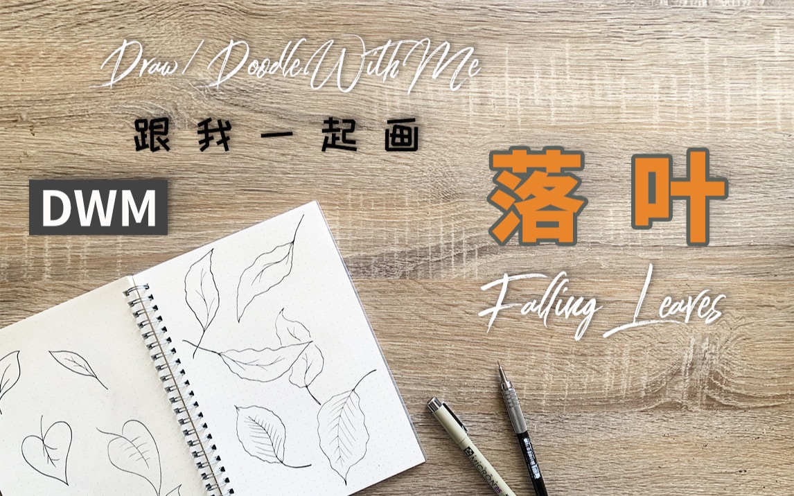 【青草卷】跟我一起画落叶!Draw/Doodle With Me丨Falling Leaves丨DWM丨手绘丨简笔画丨画画丨涂鸦丨手帐丨子弹笔记丨bujo哔哩哔哩bilibili