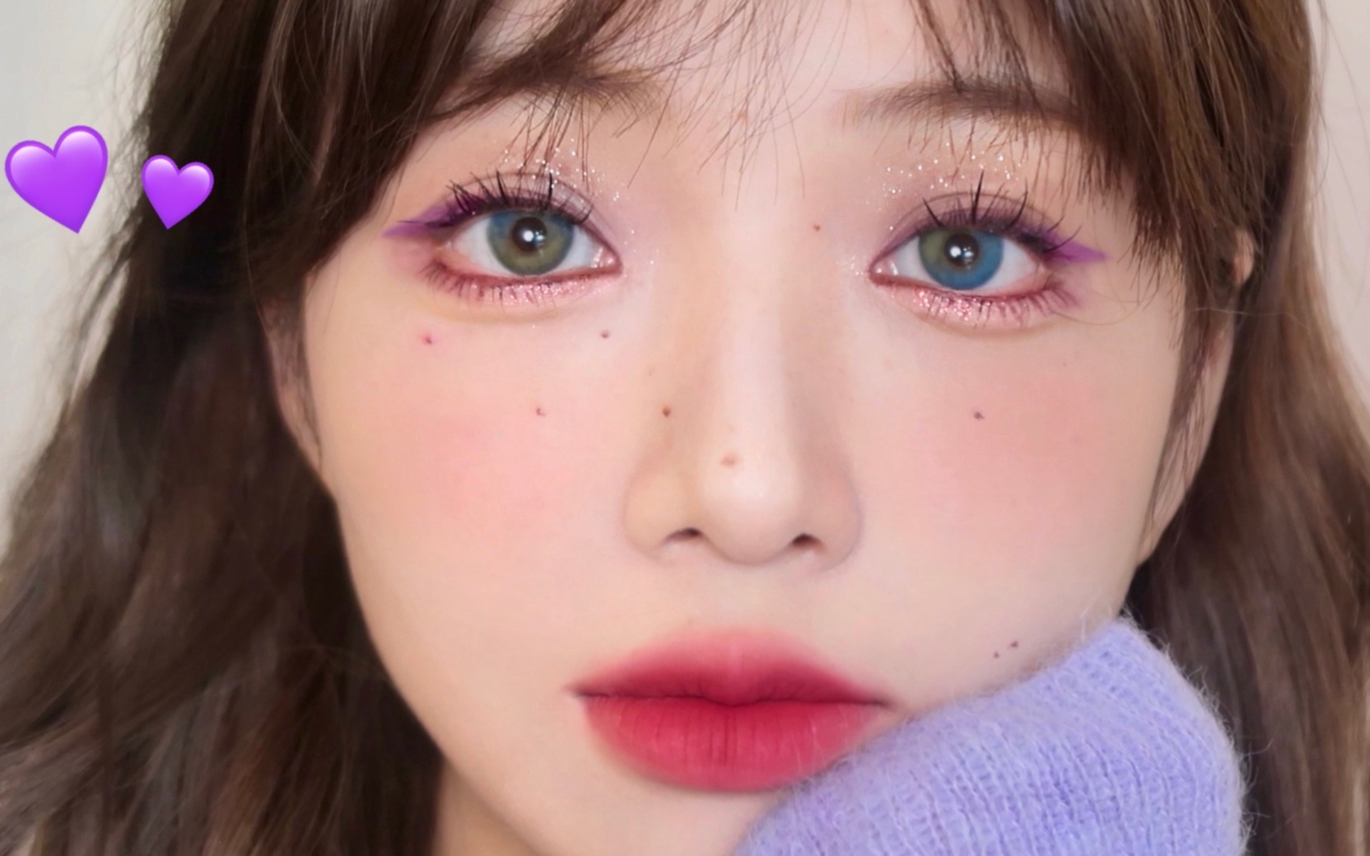 春日葡萄冻冻妆容/单簇仙女毛和银河碎闪的甜蜜碰撞