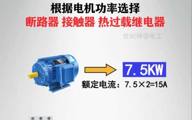 根据电机功率选择断路器、接触器和热继电器.哔哩哔哩bilibili