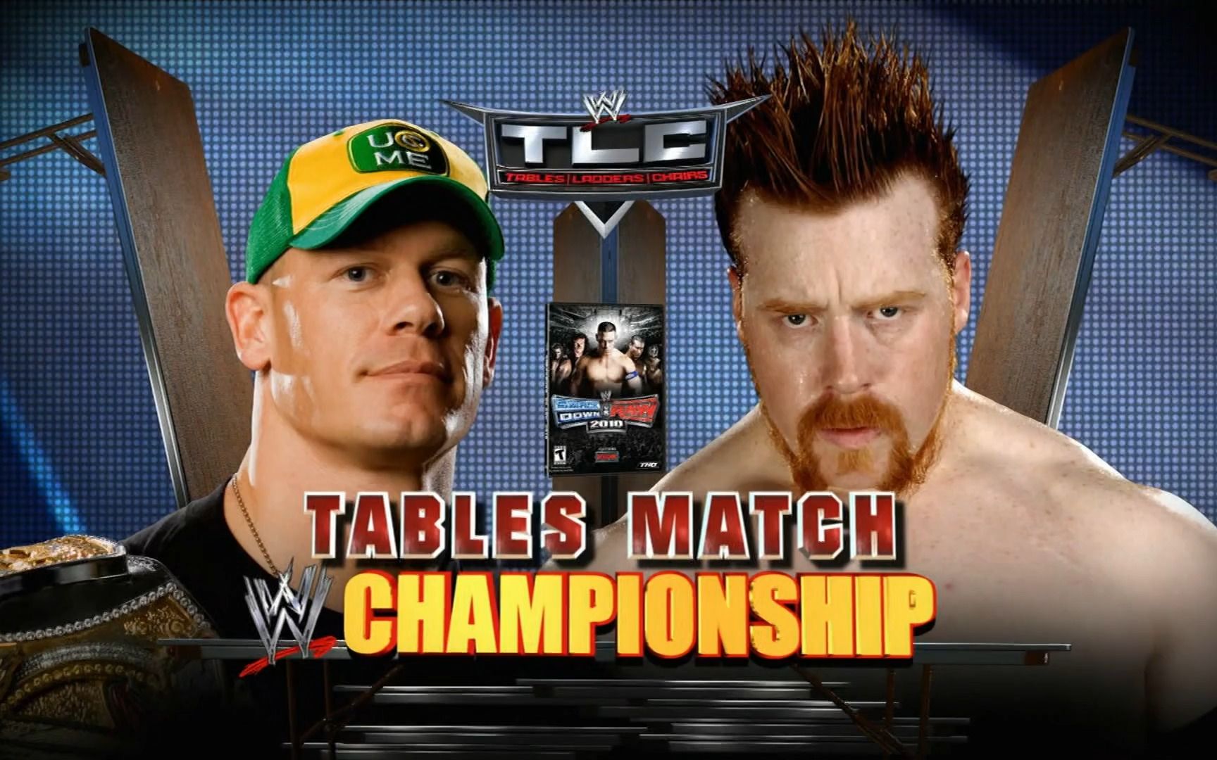 wwe tlc 2009 john cena (c) vs. sheamus wwe champion table match
